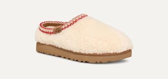 UGG Tasman Maxi Curly 1158356-NAT Slippers Womens Beige Sheepskin Slip On GUG183