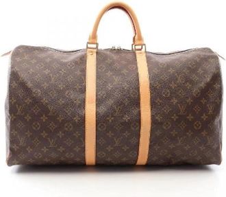 Louis Vuitton Pre-owned Keepall 55 Monogram Boston Bag - Dames - Vintage Weekendtas - Bruin - ONE Size - Leer - Vintage