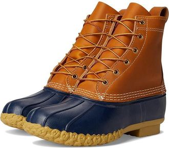L.L.Bean Bean Boot 8 Womens Snow Shoes Tan/Bright Navy/Gum : 9.5 B - Medium, Leather