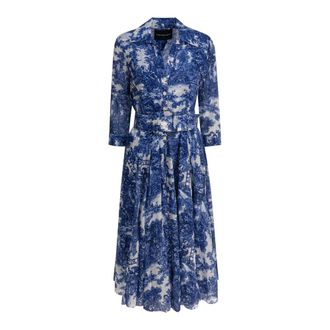 Samantha Sung Shirt Dresses, female, Blue, Size: XL Blue Cotton Dress for Women