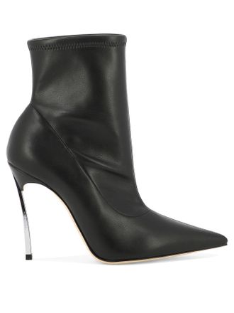 Casadei Womens Blade Lab Ankle Boots - Black Leather - Size EU 40