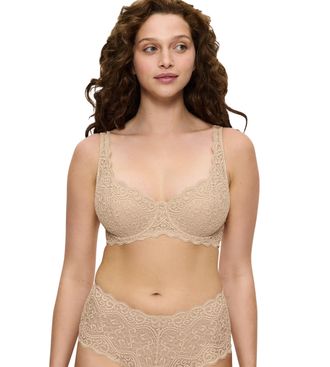 Triumph Balconette-BH TRIUMPH Amourette, Damen, Gr. 70, Cup C, beige (natur), Microtouch, Obermaterial: 49% Polyamid, 20% Elasthan, 18% Baumwolle, 13% Polyest