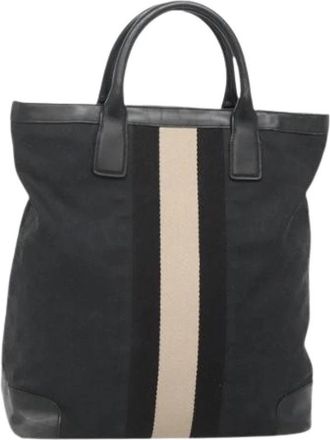 Gucci Pre-owned Vintage Canvas Tote Bag - Dames - Vintage Shopper - Zwart - ONE Size - Vintage