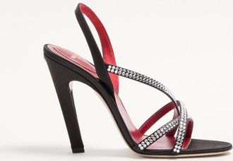 Valentino Garavani Dans Le Foyer Satin Sandal With Crystals 105Mm Wo