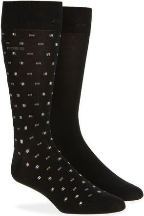 BOSS Assorted 2-Pack Dress Socks in Black at Nordstrom, Size 7-13