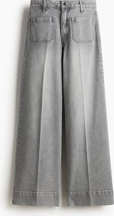 H&M Wide High Jeans - Grau