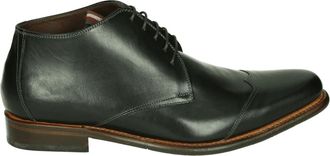 Floris Van Bommel Zakelijke Mid Zwarte Leren Schoenen - Heren - Veterlaarzen - Zwart - 46 EU - Leer - Schoenen