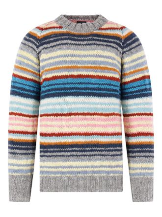 Chamula striped crew-neck sweater - men - Merino - S - Grey