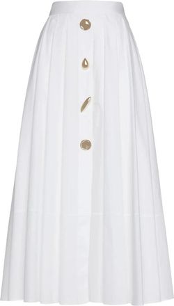 Simona Corsellini Goc 0201 Skirt - Dames - Midirokken - Wit - S - Katoen - Rokken
