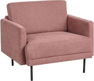 Beliani Beliani - Poltrona moderna imbottita in tessuto rosa con gambe in metallo Breda