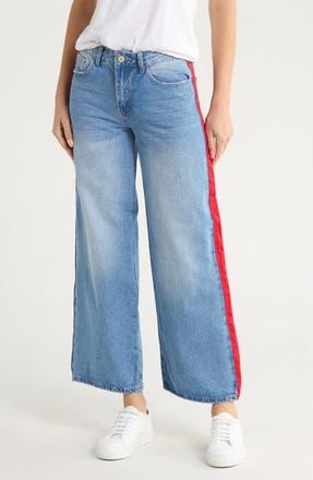 Flying Angel Side Tape Wide Leg Jeans in Medium Light Wash at Nordstrom Rack, Size 13