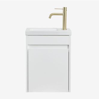 Sklum Conjunto De Mueble De Ba&ntilde;o Suspendido En Madera Con Lavabo Integrado Narek Sklum