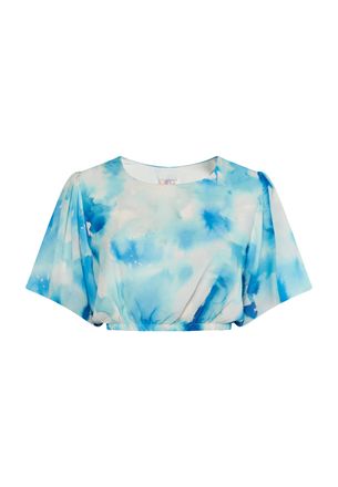 Izia Blouse met tie-dye-patroon Dames Blauw Veelkleurig