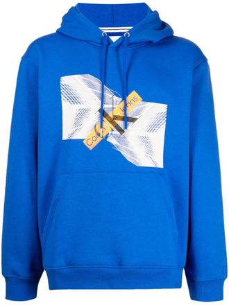 Calvin Klein Skyscraper graphic-print hoodie - Blue