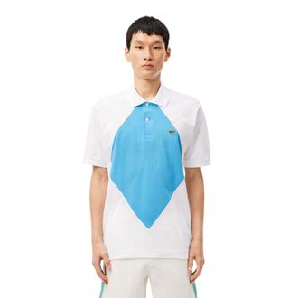 Lacoste Heren L.12.12 Argyle poloshirt met korte mouwen (Wit/blauw)