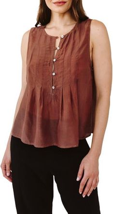 Bella Dahl Pintuck Sleeveless Top in Mocha Cloud at Nordstrom, Size X-Small