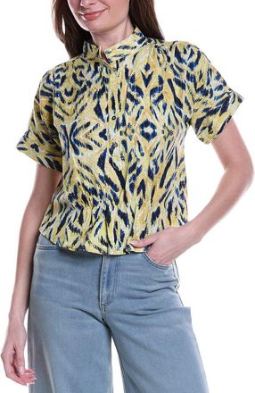 Nic+Zoe Nic+Zoe Sunny Skies Linen-Blend Woven Shirt