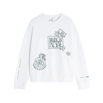Maison Kitsun&eacute; Sweatshirts, male, White, Size: M Fox Head Regular Sweatshirt