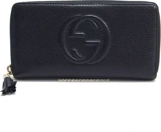 Gucci Black Leather Long Wallet (Bi-Fold) (Pre-Owned)