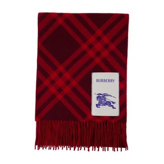 Burberry Cashmere Check Scarf - Red