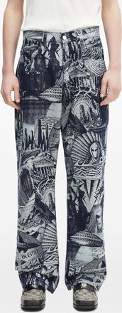 Aries graphic-print jeans - Blue