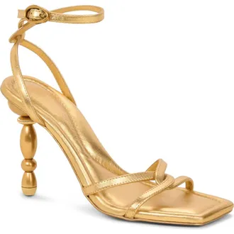 Cult Gaia Maddie Ankle Strap Sandal in Gold at Nordstrom, Size 8.5Us