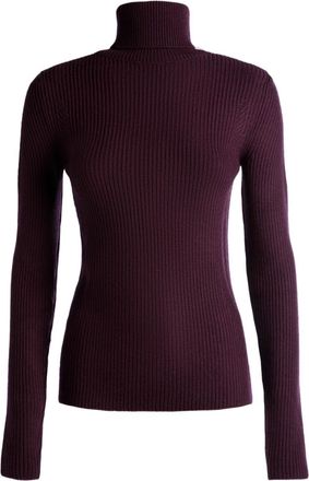 Bally roll-neck ribbed-knit jumper - women - Merino - 36 - Red
