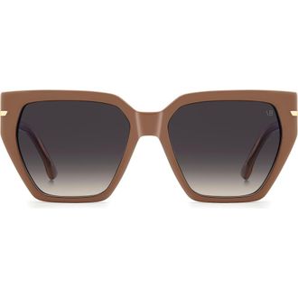 Victoria Beckham 57mm Gradient Square Sunglasses in Brown/Violet Sf at Nordstrom