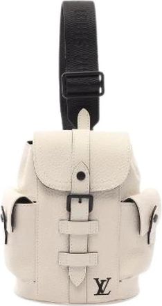 Louis Vuitton Pre-owned Christopher XS Taurillon Leder Heuptas - Heren - Vintage Mini Tas - Beige - ONE Size - Leer - Vintage