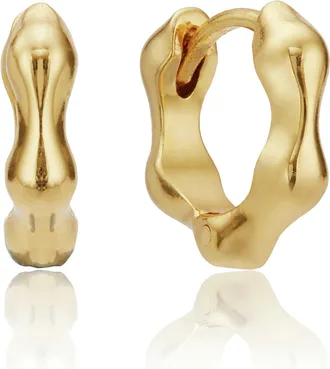 Lily & Roo Gold Molten Huggie Hoop Earrings
