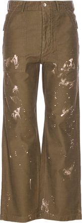 Auralee Washed Baggy Bleached Baker Pants