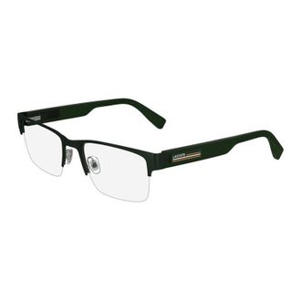 Lacoste Eyeglasses Rectangle Semi Rim, Matte Green Frame And Clear Demo Lenses Lens L2299301