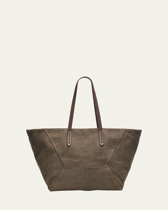 Brunello Cucinelli No Fade Denim Tote Bag