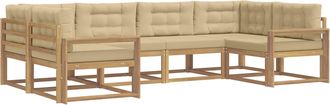 vidaXL Conjunto De Sof&aacute;s De Exterior 6 Uds. Y Beige Vidaxl