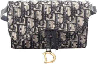 Dior Pre-owned Saddle Oblique Jacquard borsa a vita - - Pre-owned - Donna - Beige - ONE SIZE