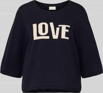 Milano Milano Italy Oversized Strickpullover mit 3/4-Ärmel in Marine, Größe XS