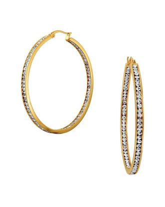 Liv Oliver 18K 10.50 Ct. Tw. Cz Embellished Hoops