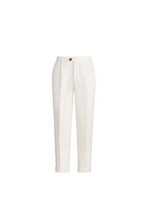 Brunello Cucinelli Gabardine garment dyed trousers in Snow at Nordstrom, Size 56 It