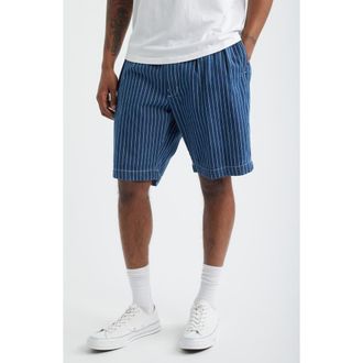Service Works Part Timer Organic Cotton Pinstripe Shorts in Navy Stripe at Nordstrom, Size X-Large
