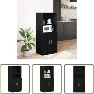 vidaXL vidaXL Armadio da cucina nero - Mobile da Cucina Nero 57x41,5x131,5 cm in Truciolato