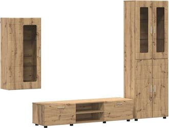 vidaXL TV Cabinet Set with Drawer FLORIN Artisan Oak Engineered Wood vidaXL