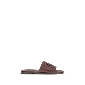 Dolce & Gabbana Brown Calf Leather Bos Taurus Flat Mens Sandals
