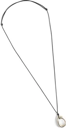 Madewell Sculptural Pendant Cord Necklace in Warm Silver at Nordstrom