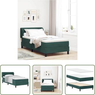vidaXL Vidaxl Cama Tipo Box Spring Verde Oscuro 90 X 190 Cm Terciopelo