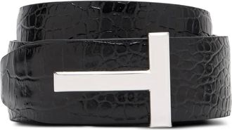 Tom Ford Cintura con placca logo - Nero