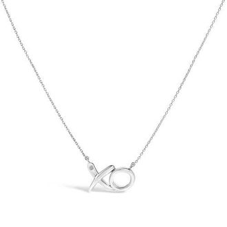 House of Brilliance Sterling Silver Diamond Accent XO Pendant Necklace at Nordstrom