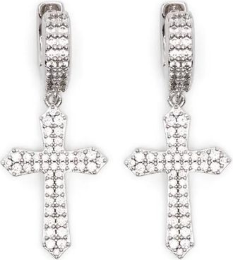 Darkai Cross drop earrings - Zilver