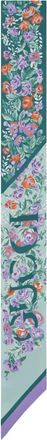 Gucci Twill sjaal met bloemenprint en lint - Groen