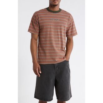 Vans Cameron Stripe Cotton T-Shirt in Obsidian Fern-Light Bronze at Nordstrom, Size X-Large