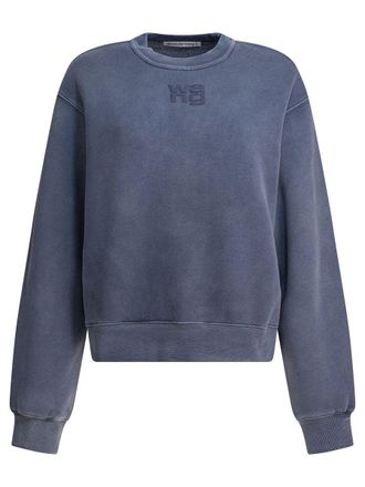 Alexander Wang Essential Terry Crew Sweatshirt W/ Puff Paint Logo